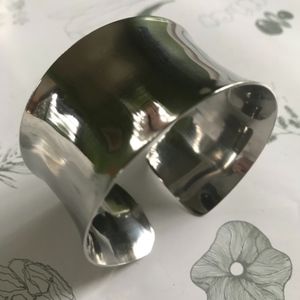 Vintage Wide Metal Cuff Bracelet for Small Wrist
